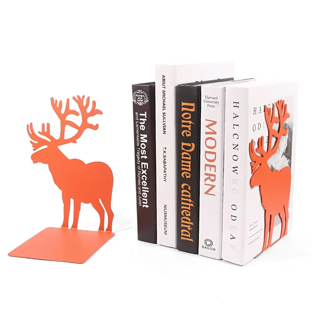 Orange deer bookends