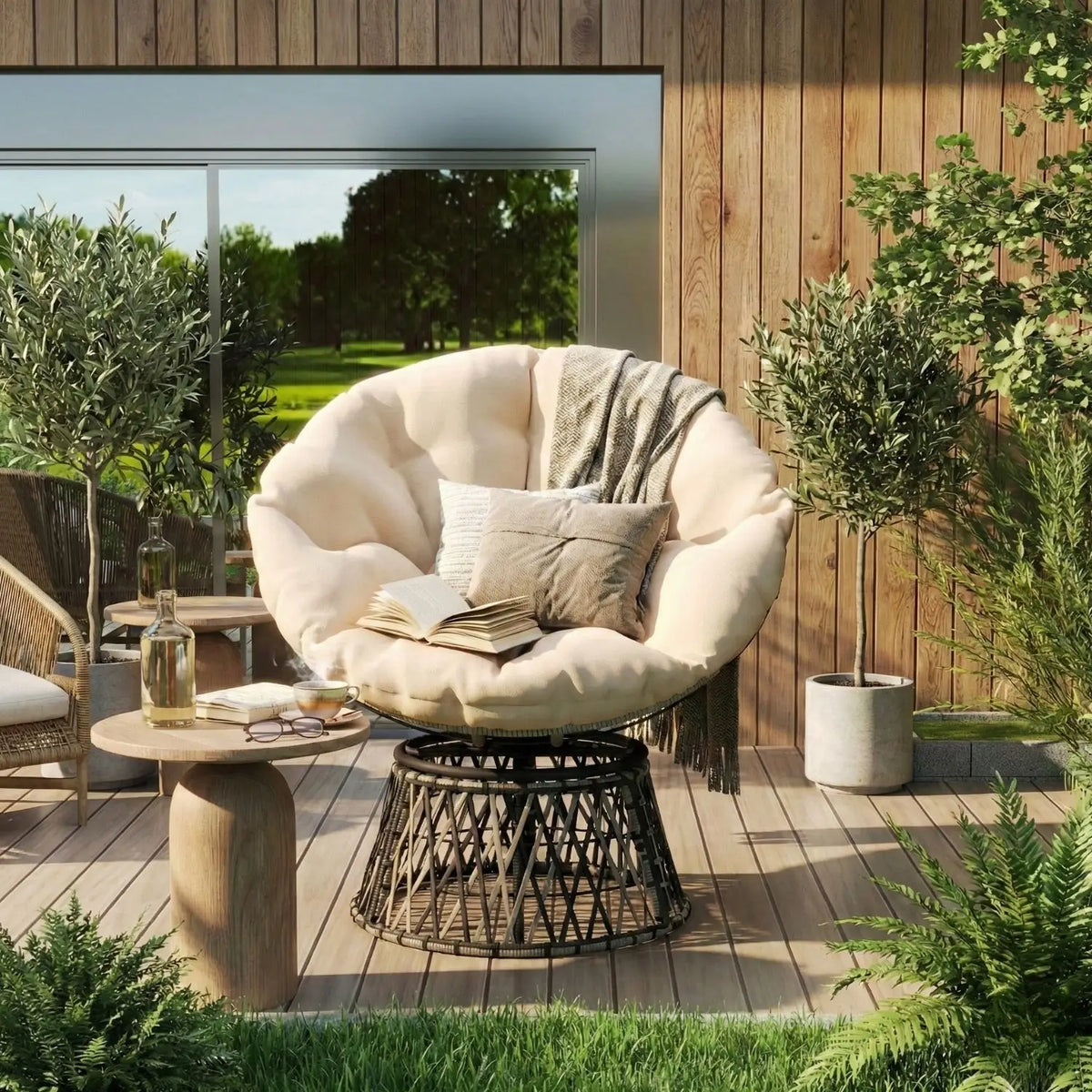 Outdoor chair for reading nook