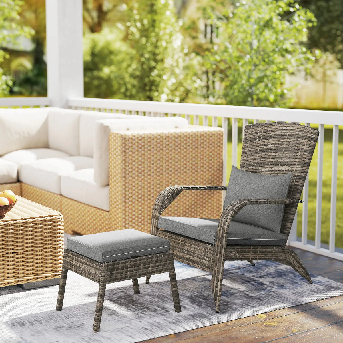 outdoor armchair with footrest
