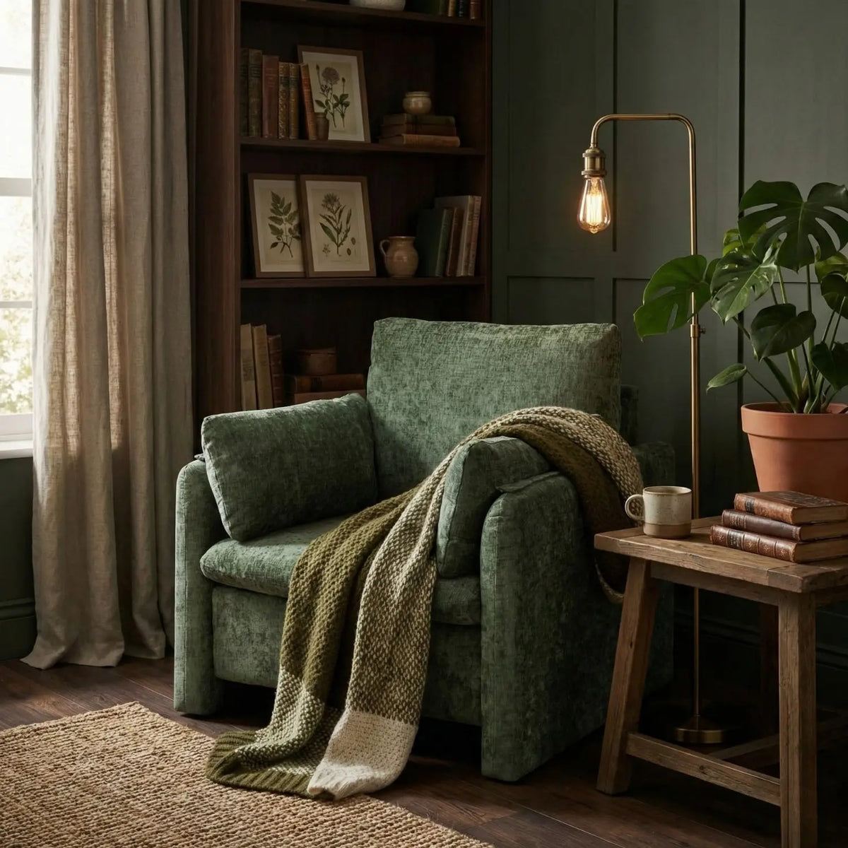 Oversized comfortable reading chair