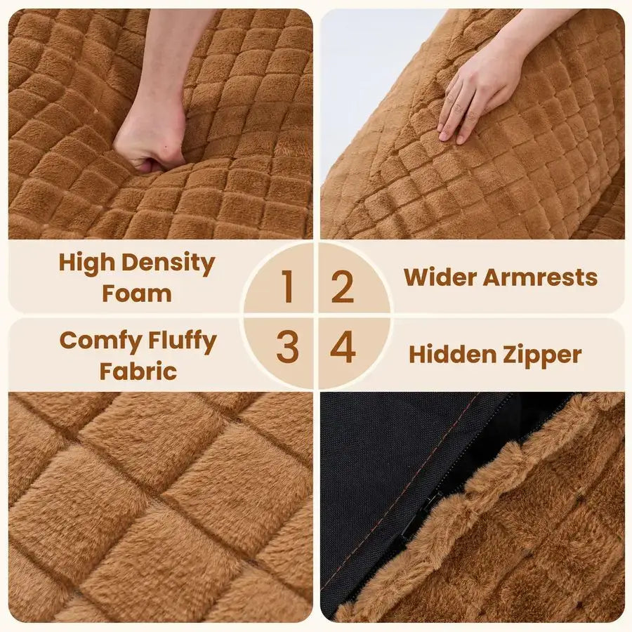 large fabric armchair for reading