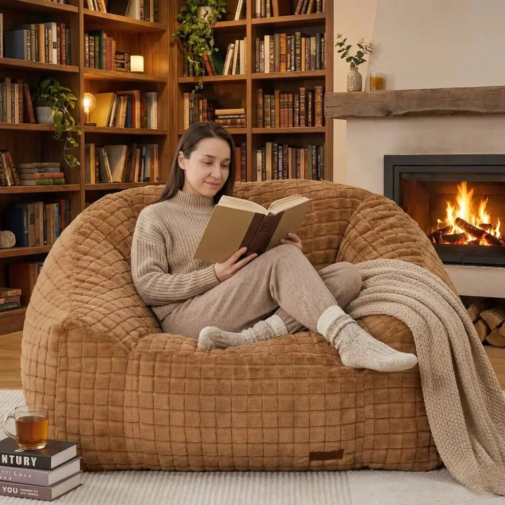 Oversized fabric reading chair