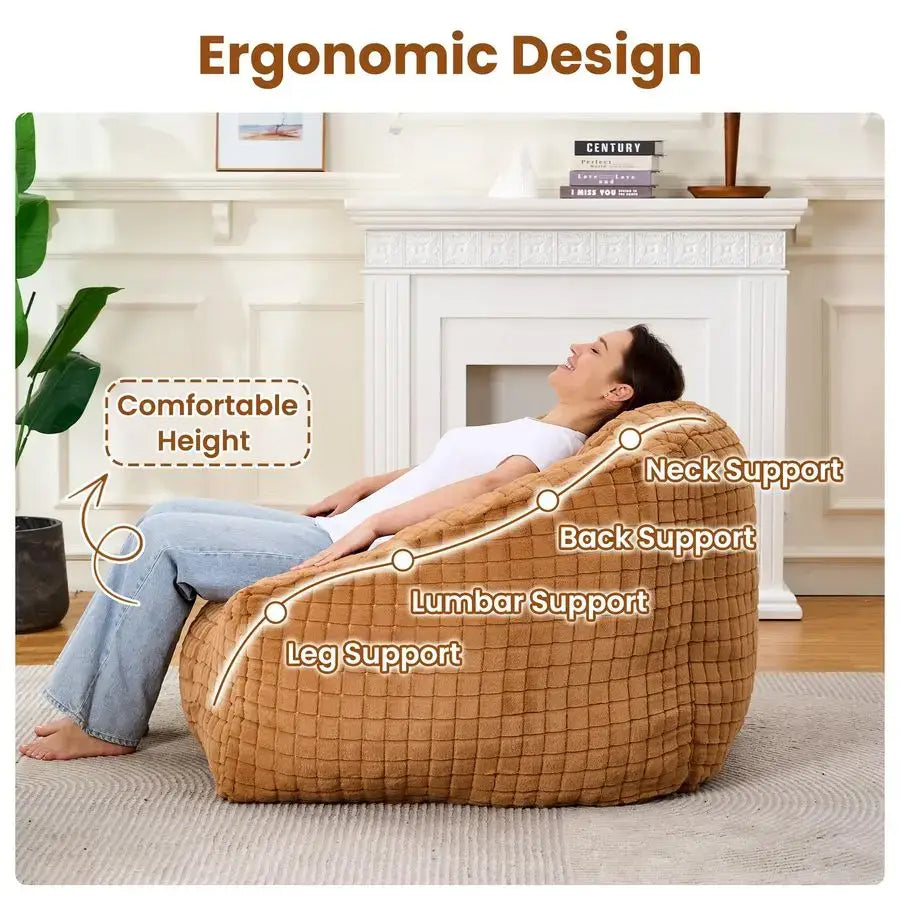 oversized reading chair in fabric