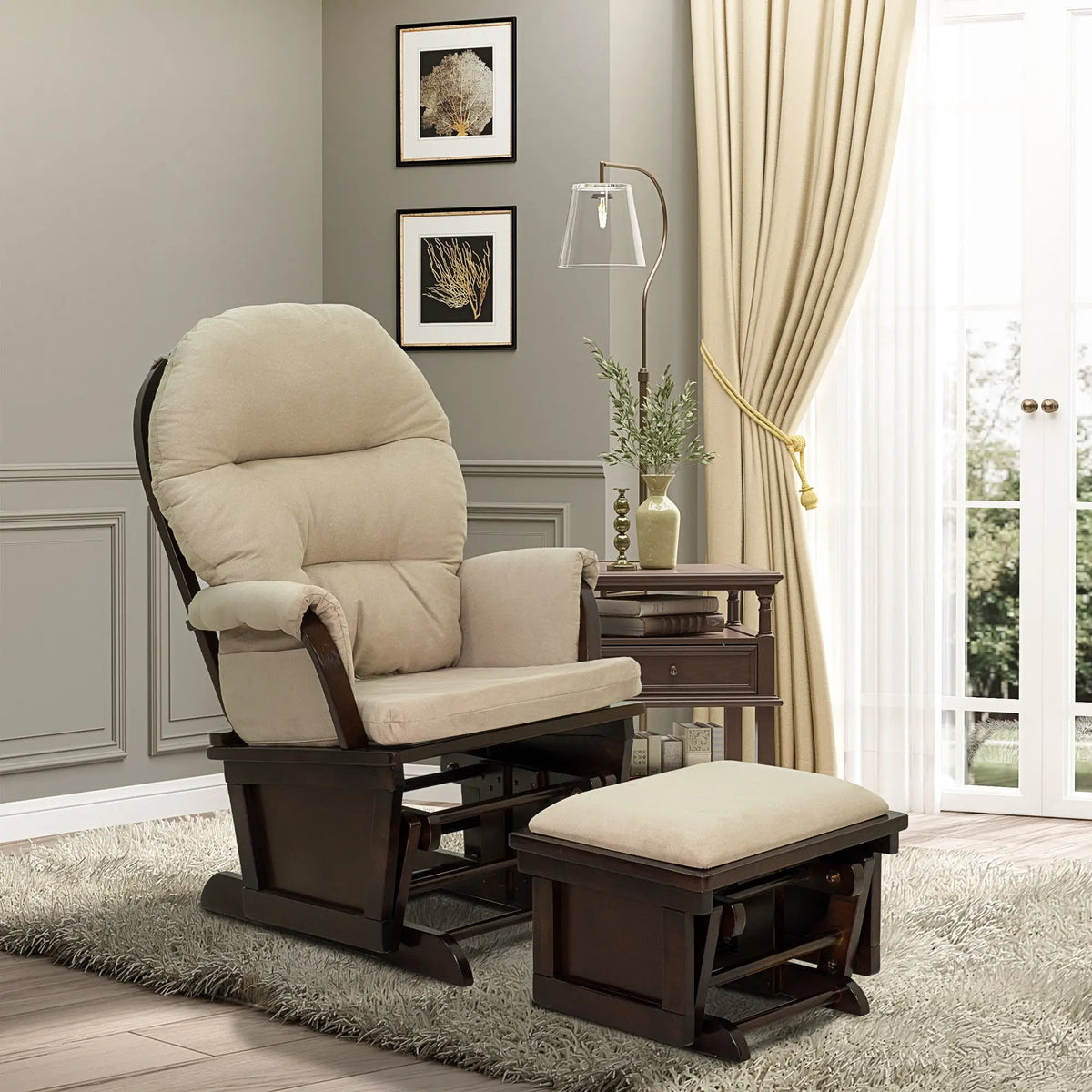 cozy chair and ottoman set for reading enthusiasts