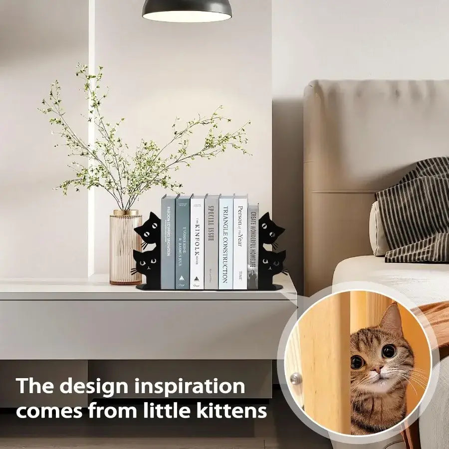 adorable feline bookend for home decor