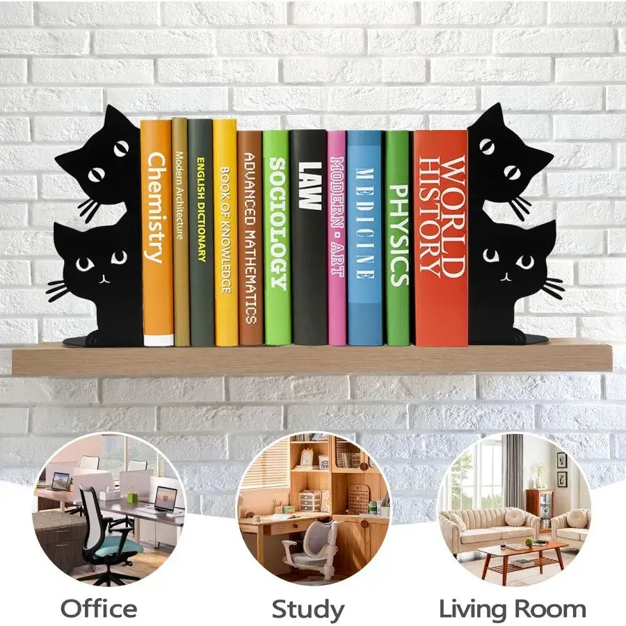 unique cat bookend for holding books