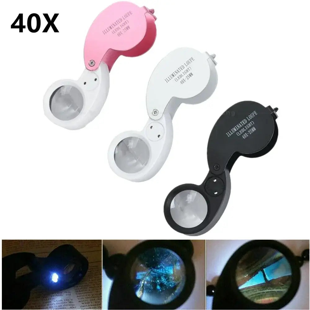 portable magnifying lens with light