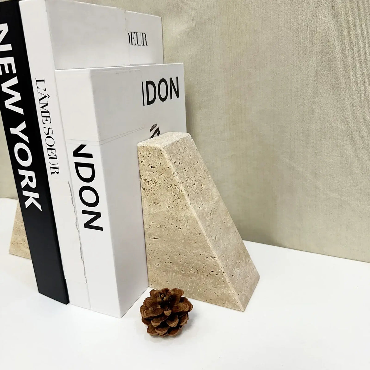 decorative stone bookend for shelves