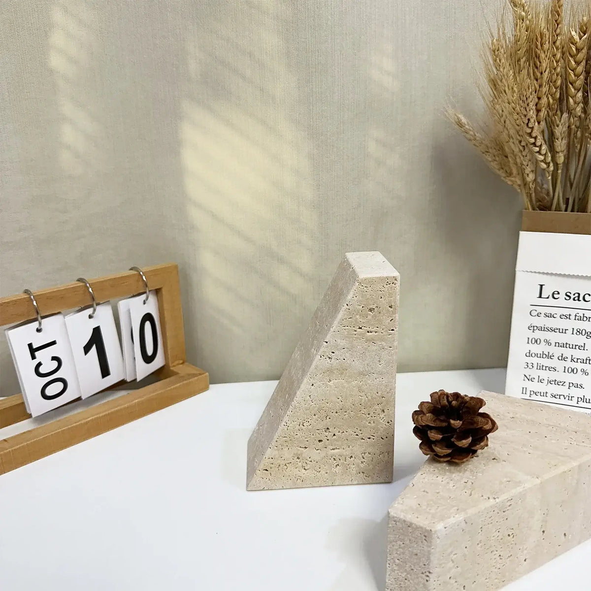 unique marble bookend for books