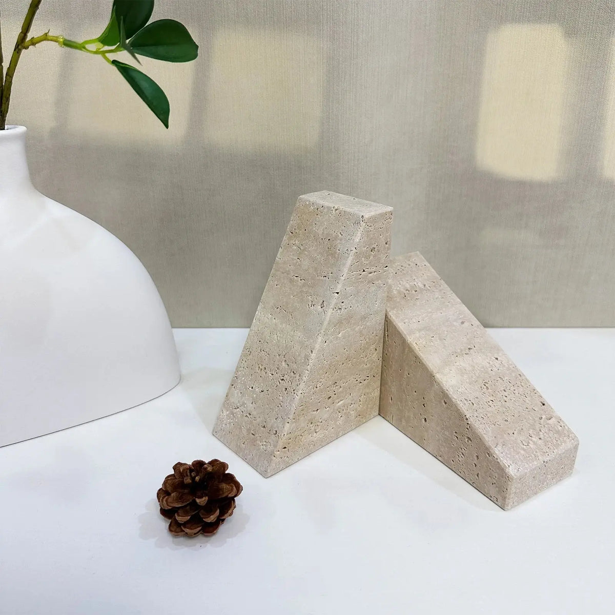 modern polished stone bookend