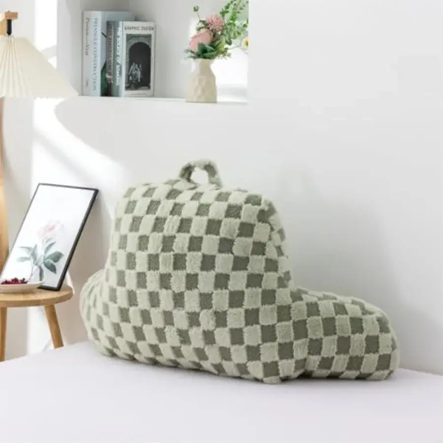 supportive arm pillow for reading in bed