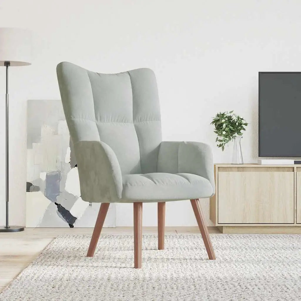 plush reading chair in velvet