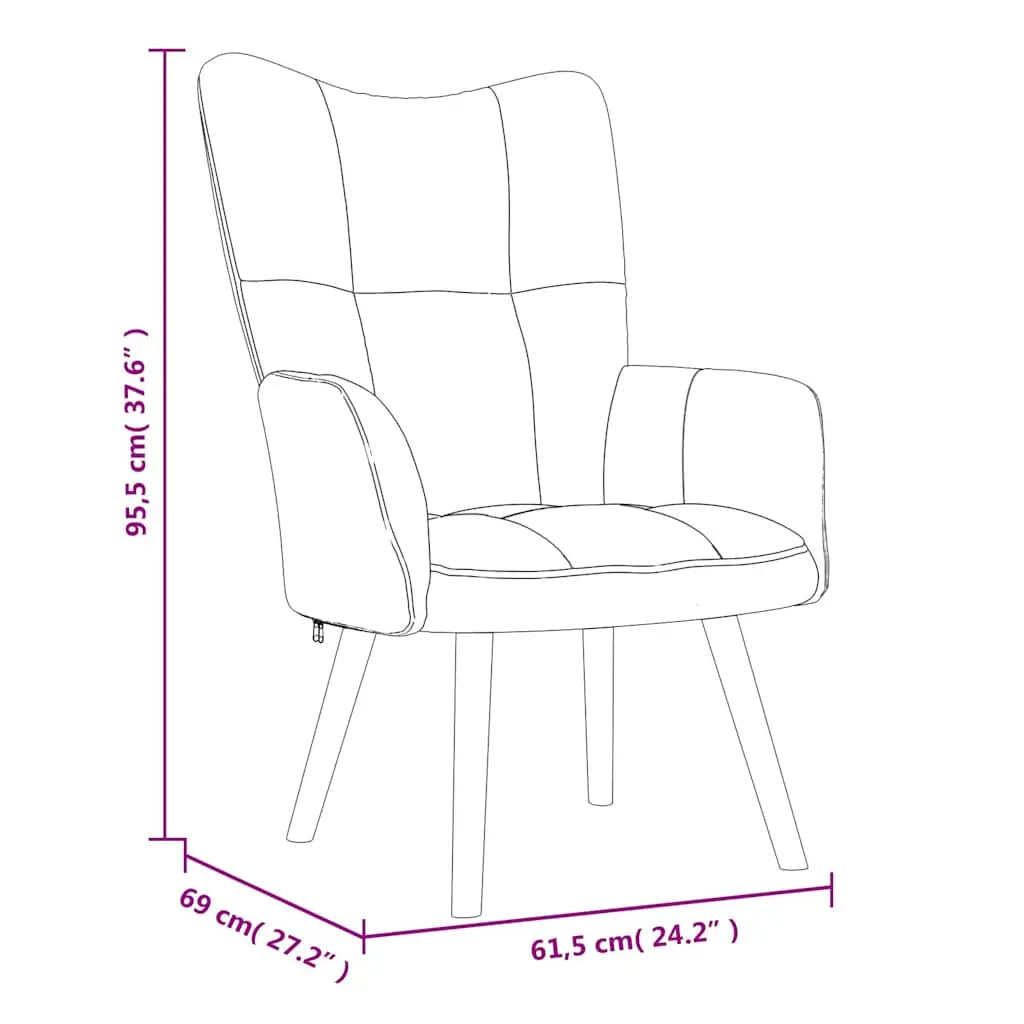 velvet reading chair with wooden legs