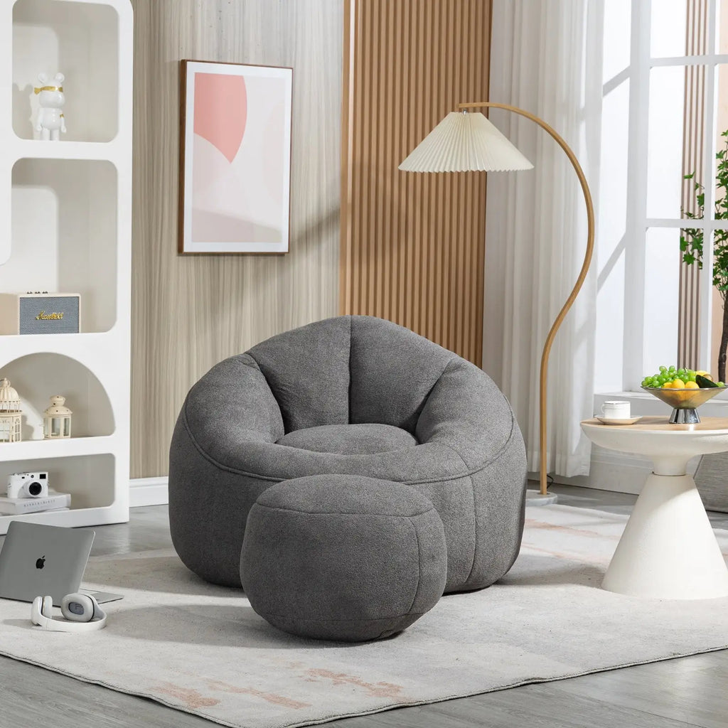 comfortable reading chair with storage ottoman