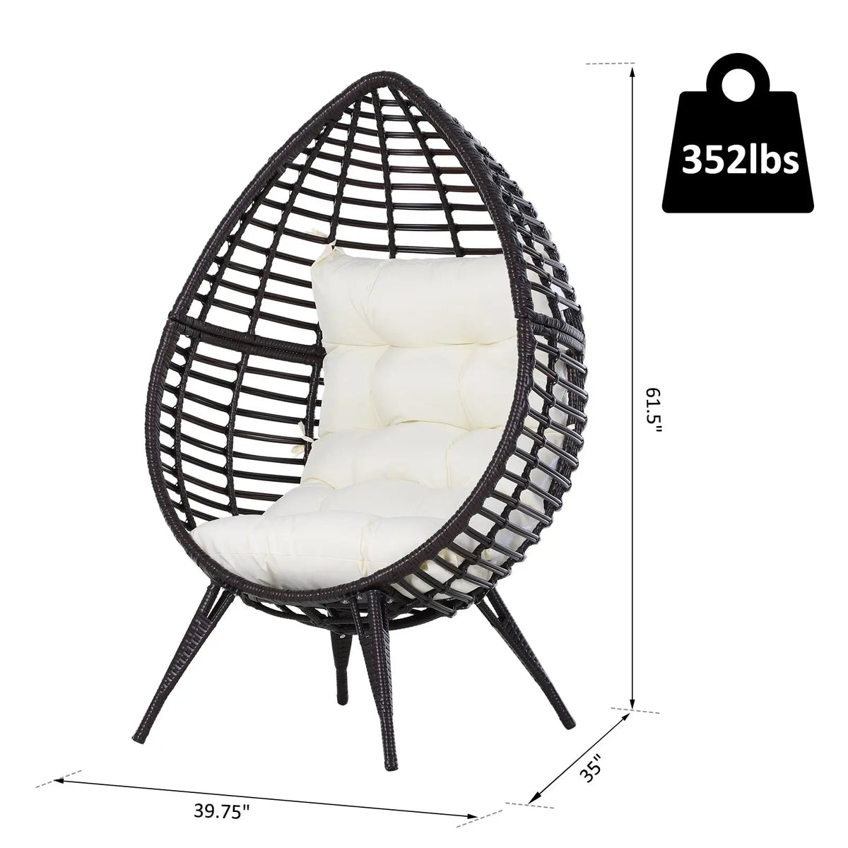 decorative egg chair with cushion