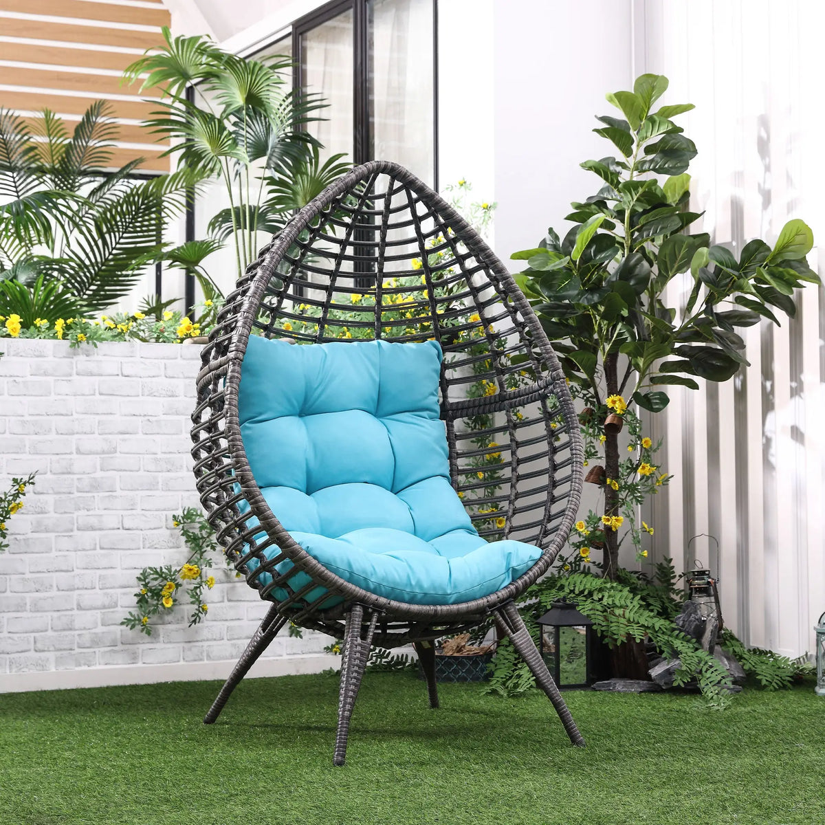 cushioned egg chair for relaxation