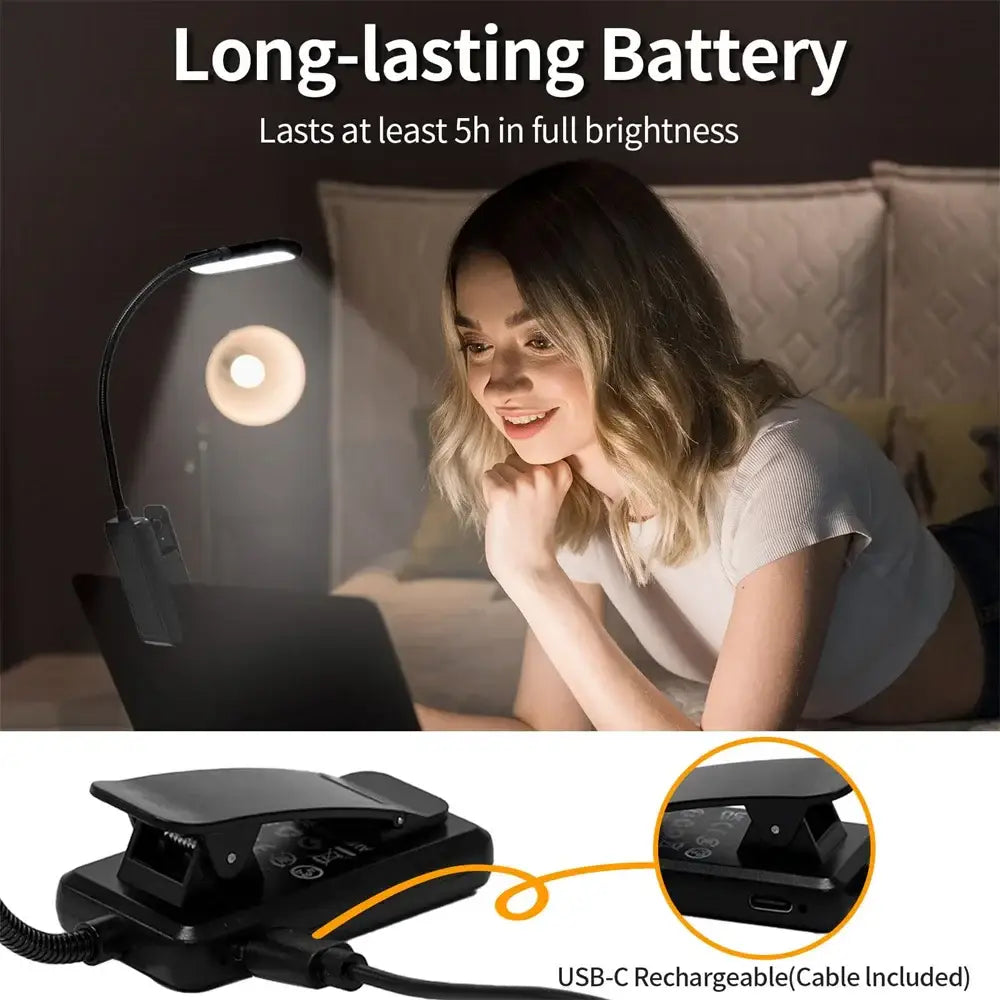 portable reading lamp with clamp