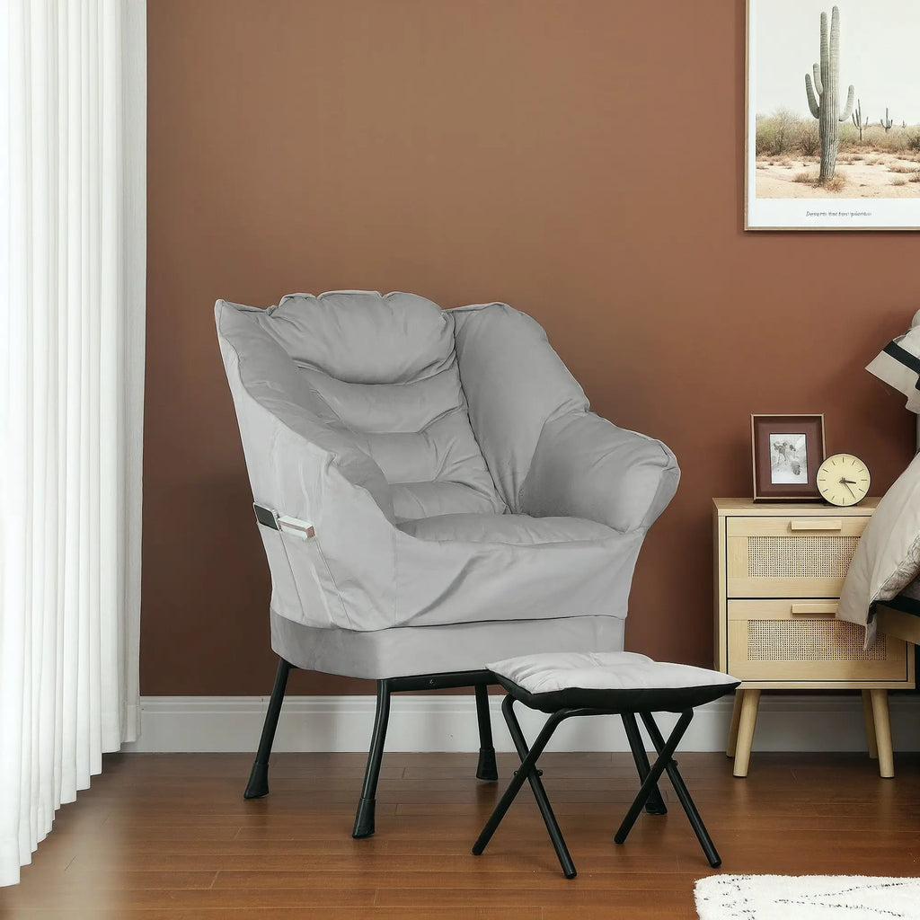 Reading nook chair with ottoman