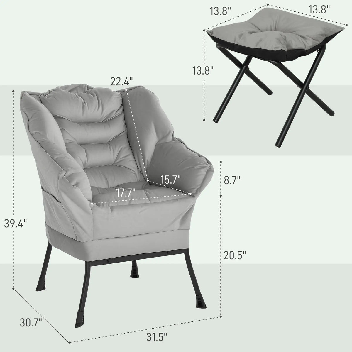 contemporary reading nook seating with ottoman