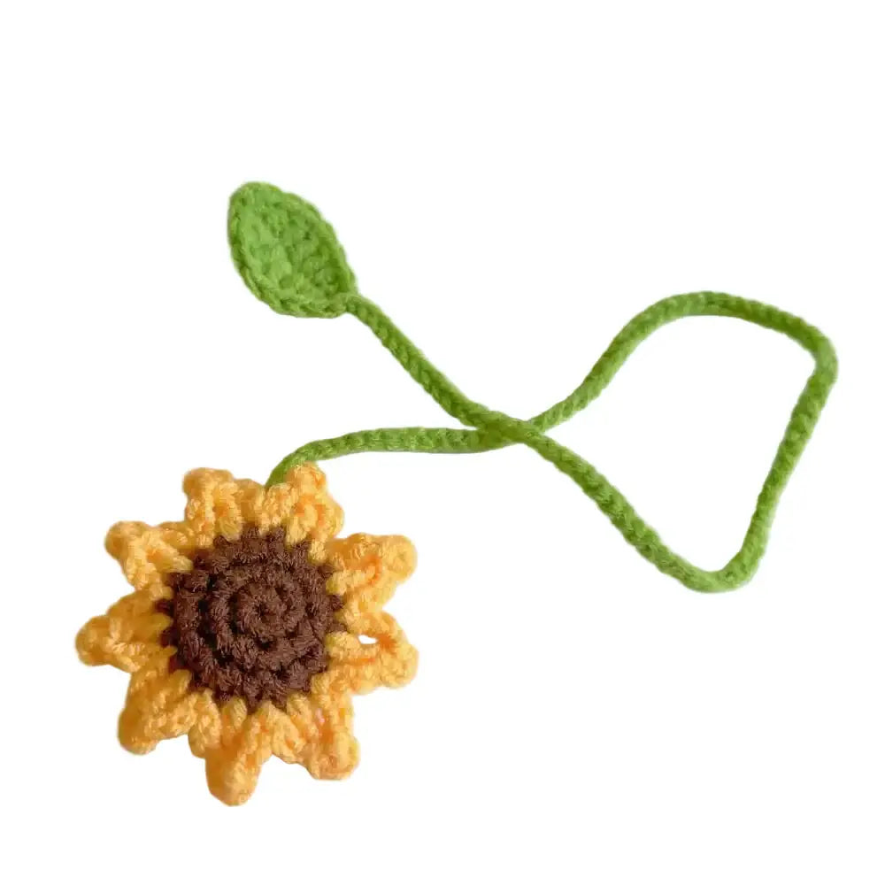 realistic sunflower crochet bookmark