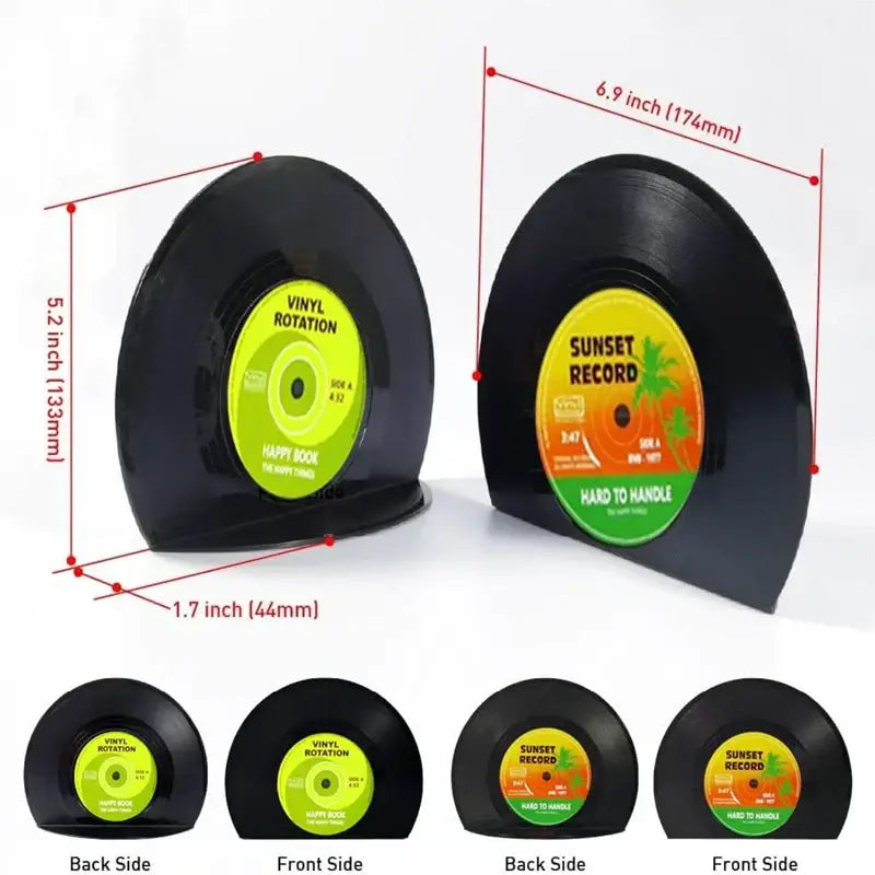 vinyl-themed bookend for music lovers