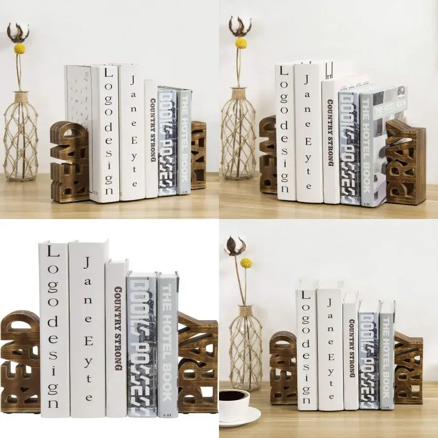 chic rustic bookend design for books