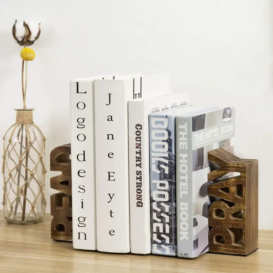 vintage-inspired bookend with rustic finish