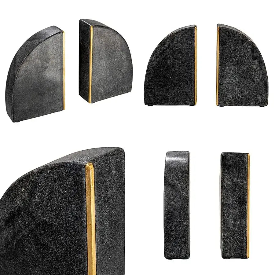 marble bookend in semi circle shape