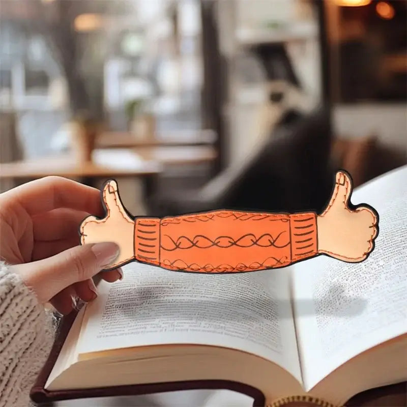 shaped magnetic bookmark in leather