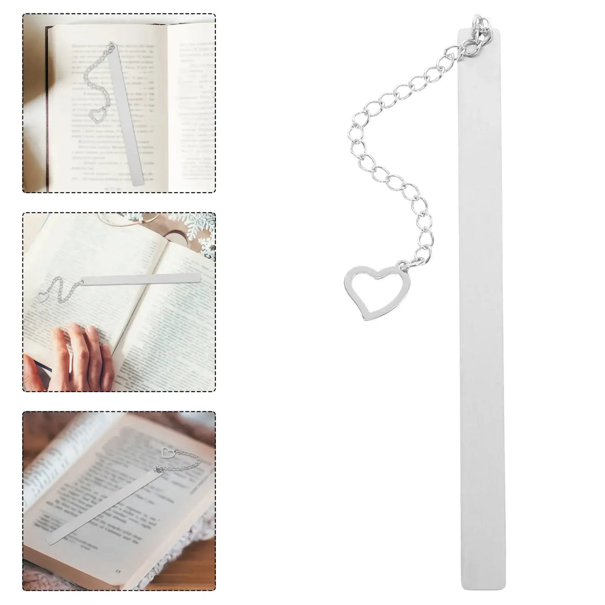 silver bookmark with intricate design