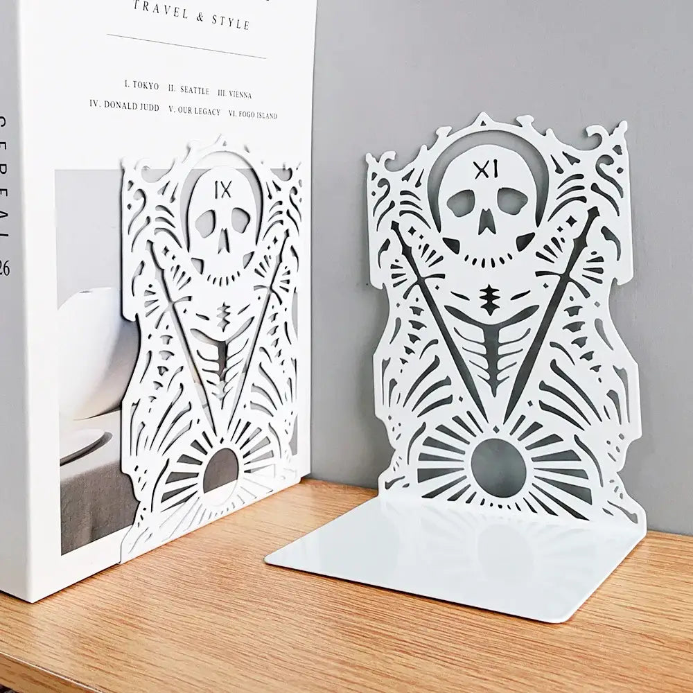 decorative skull bookend