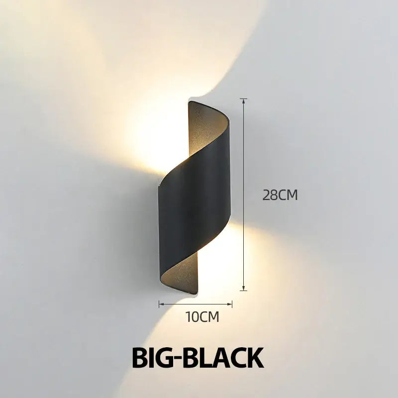 elegant wall lamp with spiral LED design