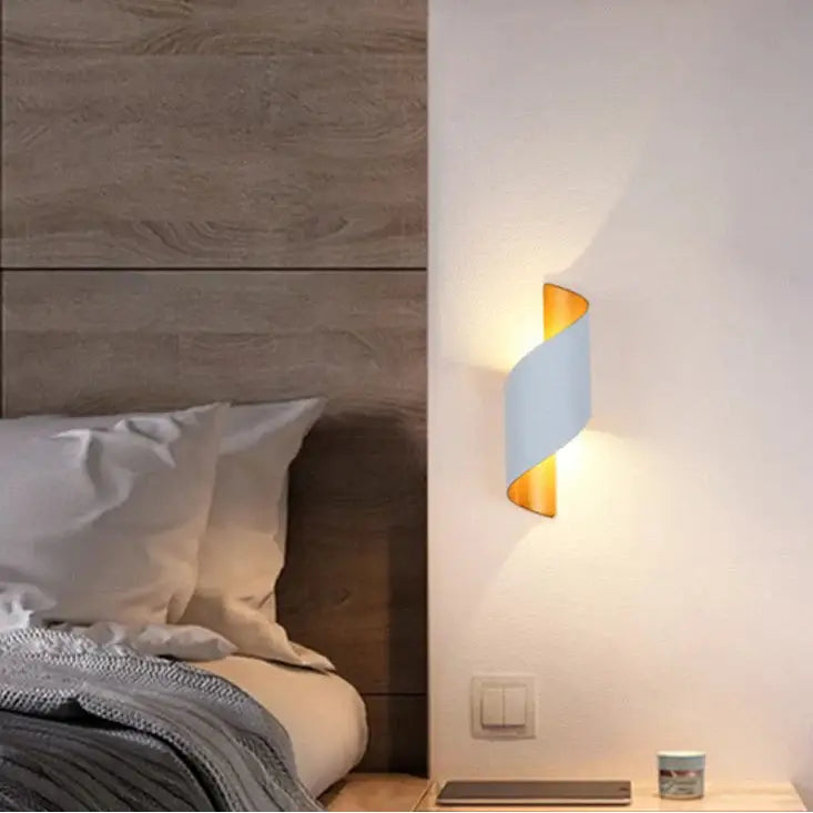 spiral design wall lamp with LED light
