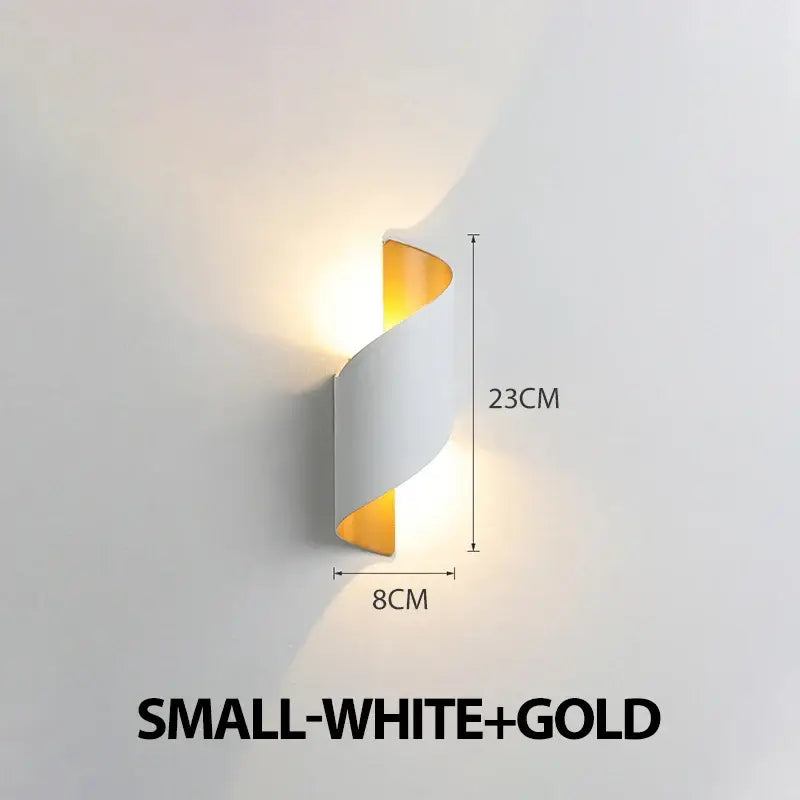 contemporary LED wall lamp in spiral shape