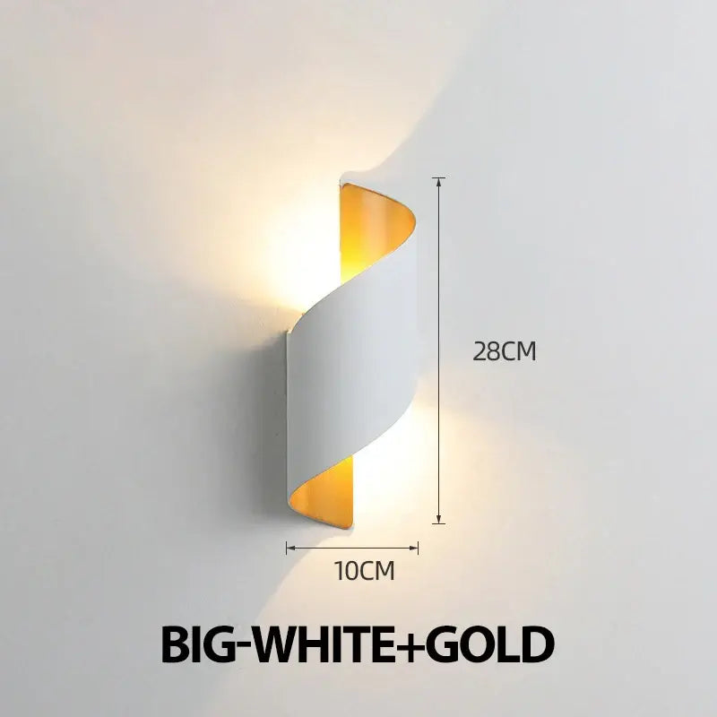 artistic spiral LED illuminated wall light