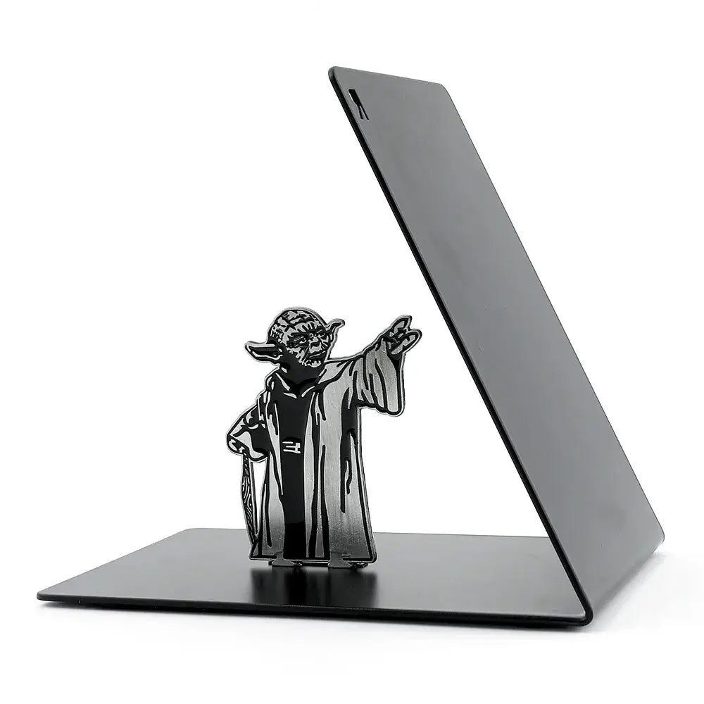 metallic Yoda bookend for Star Wars fans