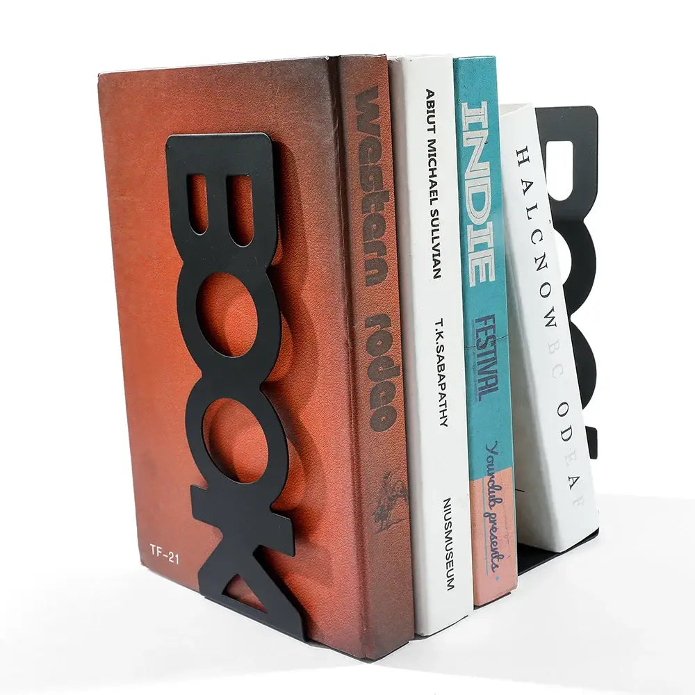 Steel metal bookend