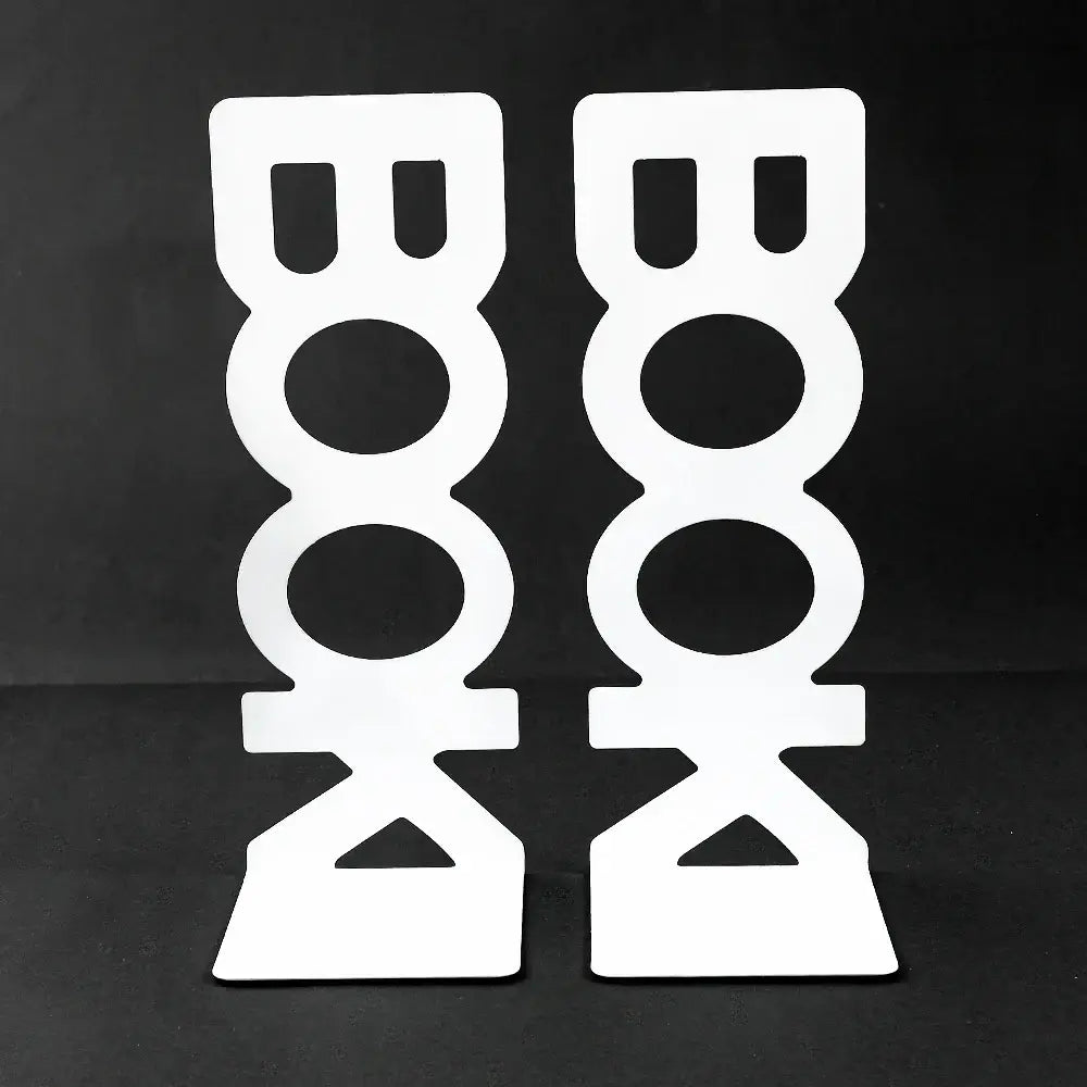 sleek metal bookend for organized shelves