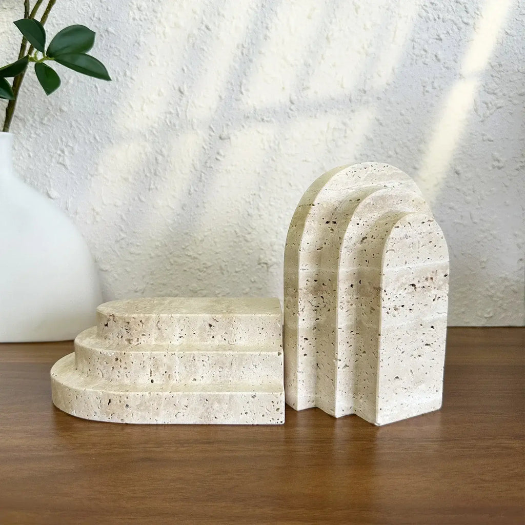 heavy stone bookend for stability