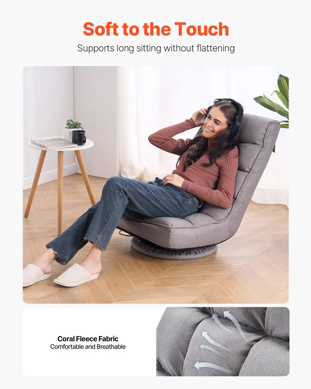 ergonomic reading chair with swivel function
