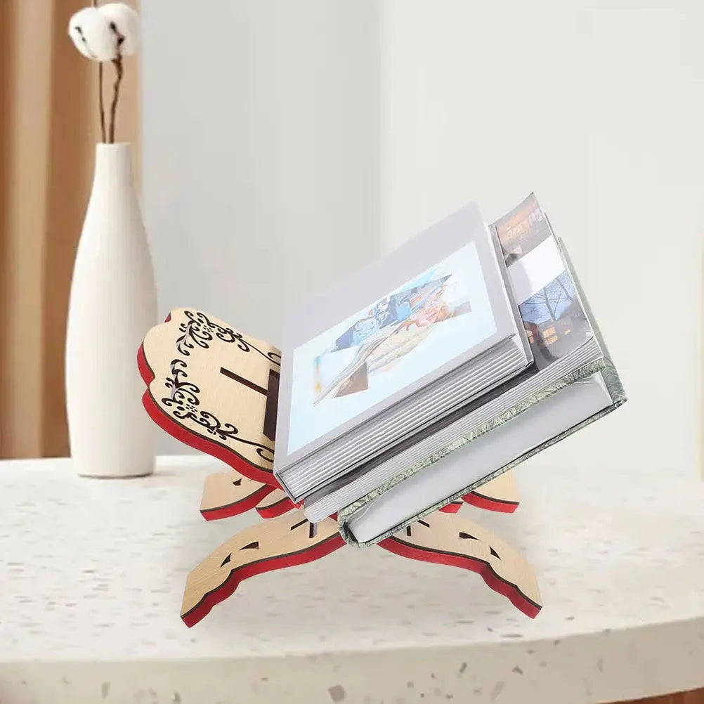 wooden book display stand