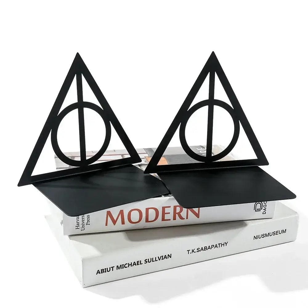 sleek triangle book holder for home office