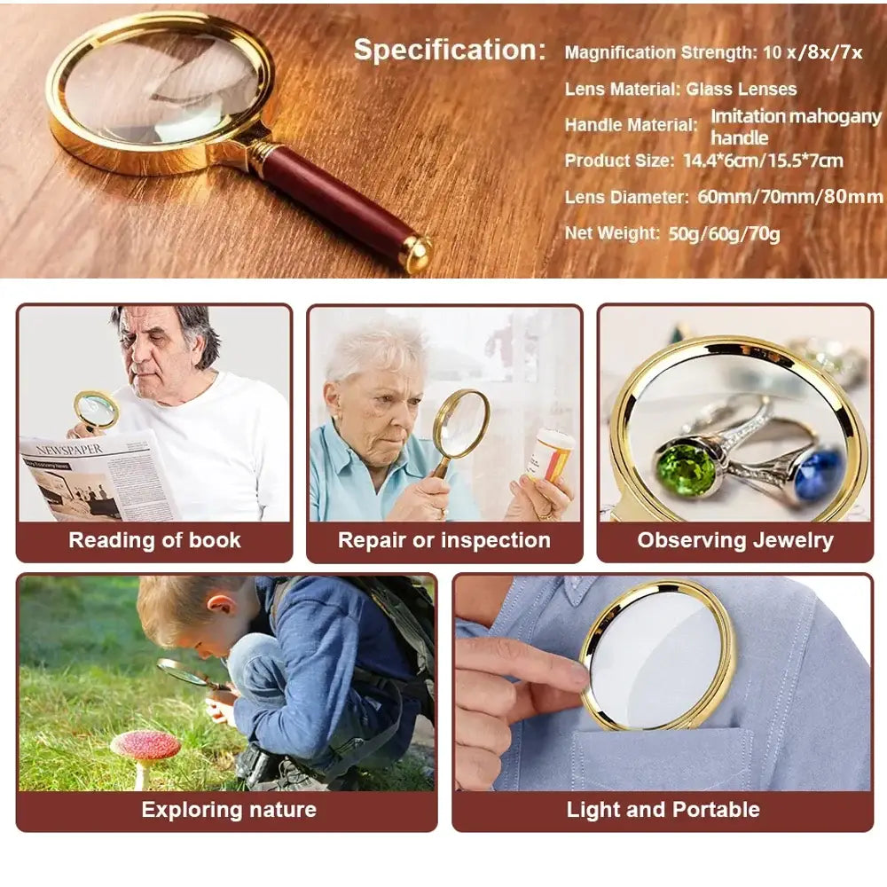 retro brass magnifying glass perfect for collectors