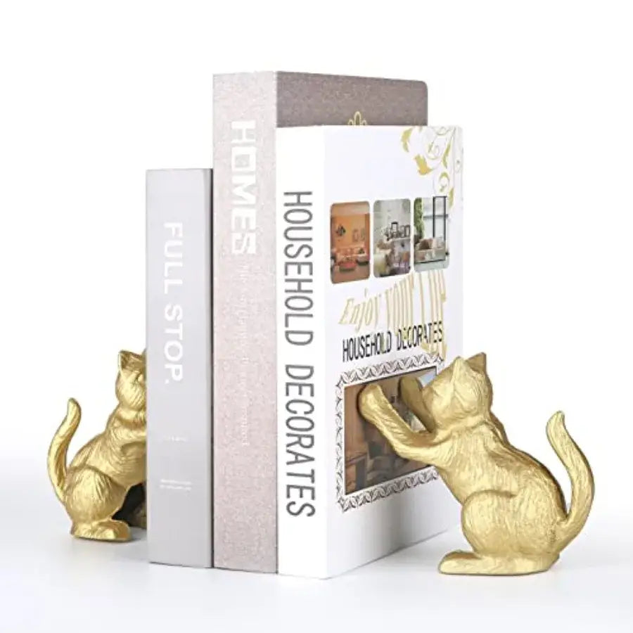 vintage bookend featuring a cat design