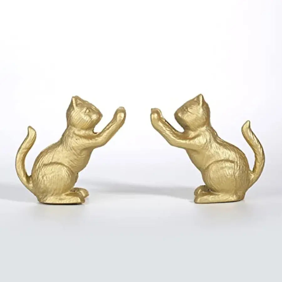 decorative bookend with vintage cat illustration