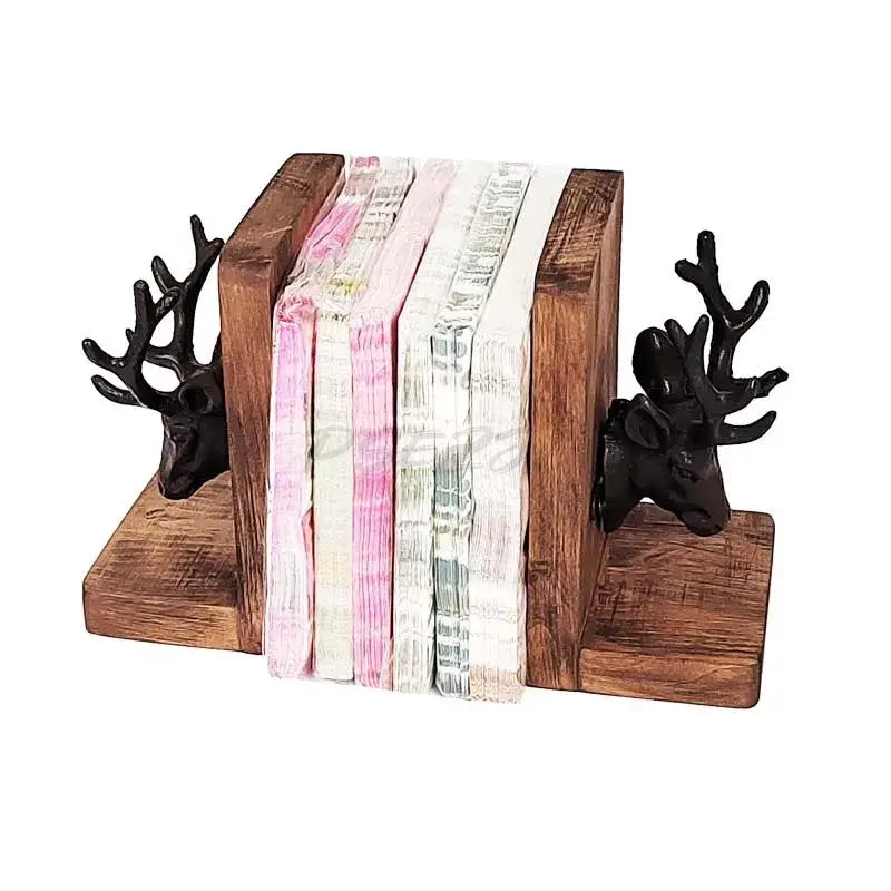 chic deer silhouette bookend for bookshelf