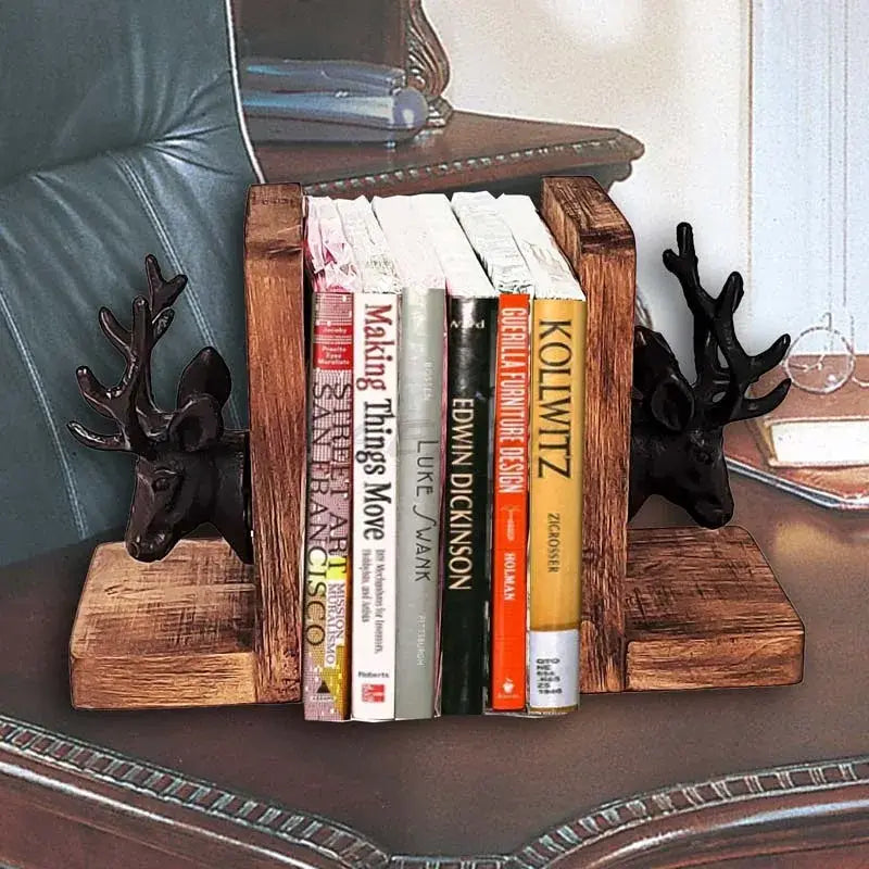 retro style deer bookend accent for reading nook