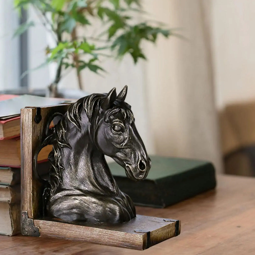 vintage bookend with horse design