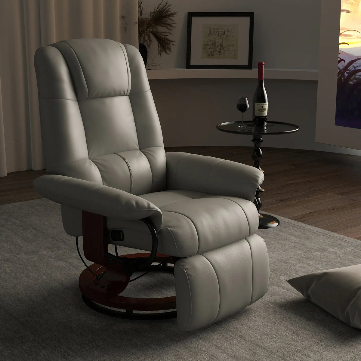 distressed leather armchair