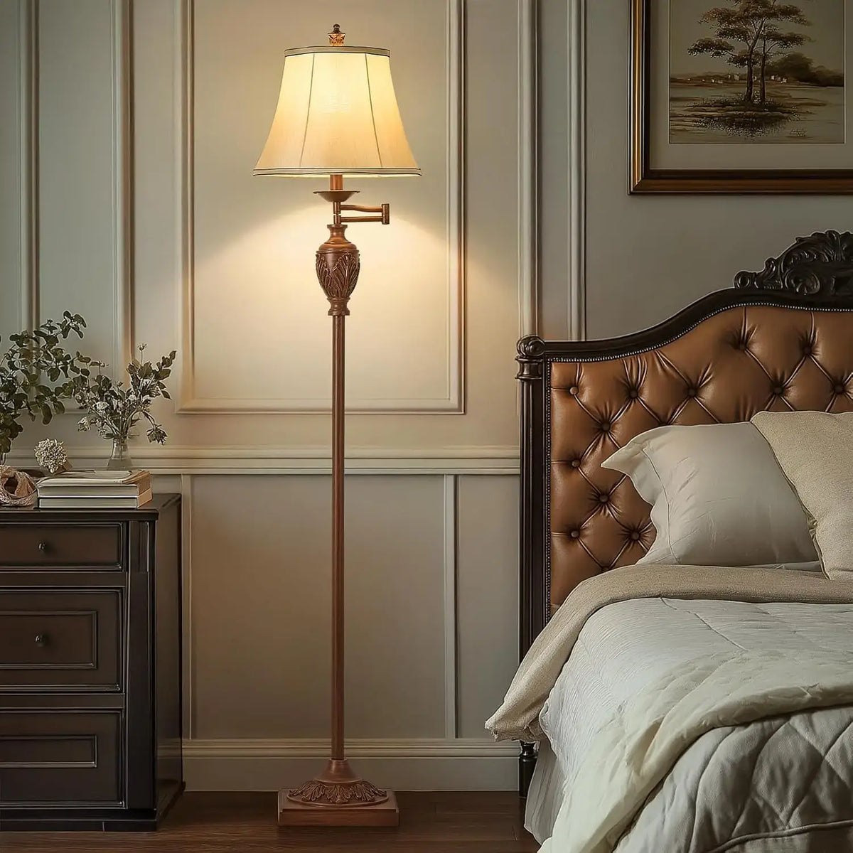 classic floor lamp with warm light